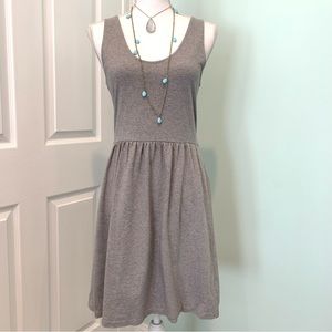 J. Crew Gray Stretch Pleated Jumper Tank Dress Small S